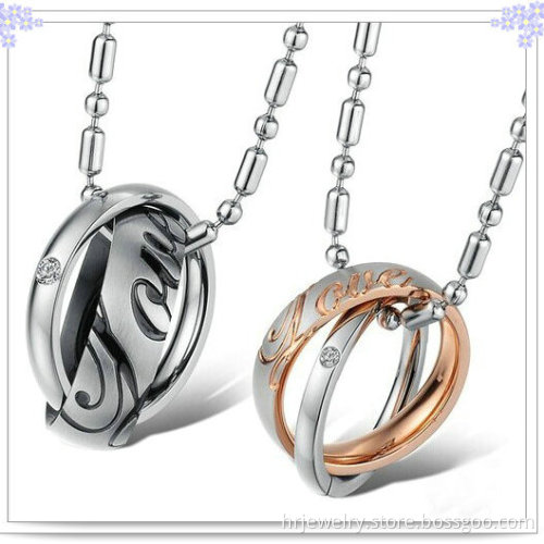 Couple Pendant Stainless Steel Jewelry Fashion Necklace (HR2040)
